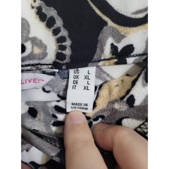 Isaac Mizrahi Live! Women's Paisley Printed Pull On Palazzo Wide Leg Pants SZ LG - Picture 5 of 11